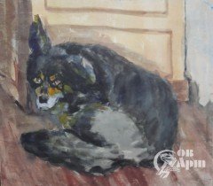 Акварель "Жучка"